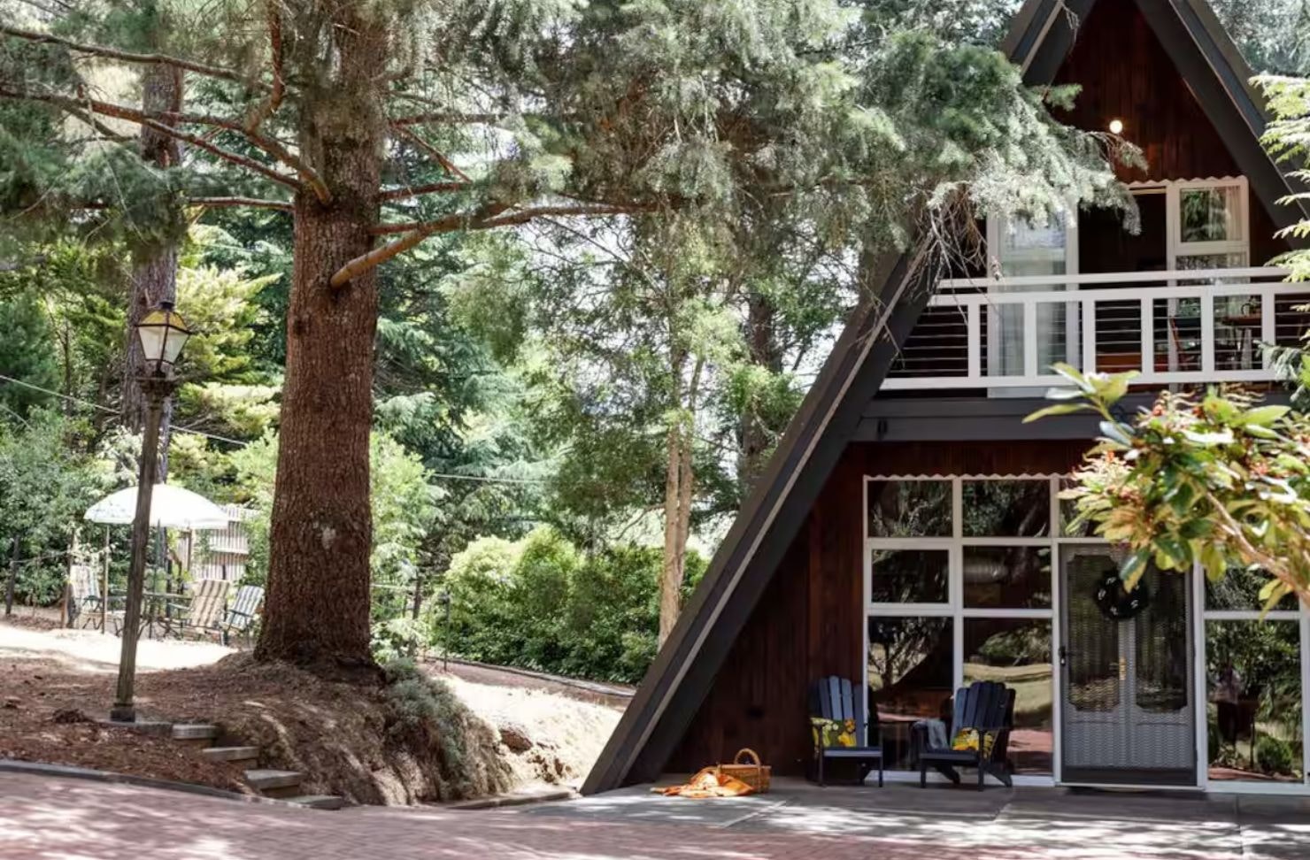 An exterior view of Zoli's A-Frame Airbnb one of the best accommodation options in Daylesford